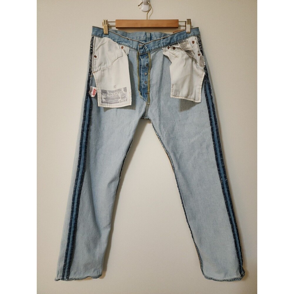 Levi's 501 XX Mens Straight Button-Fly Jeans 34/30 Blue Cotton-Blend 00501-3184 - Picture 10 of 16